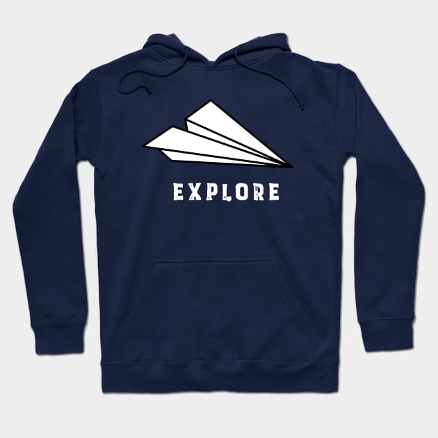 Curious Explorer Paper Plane Hoodie by happinessinatee